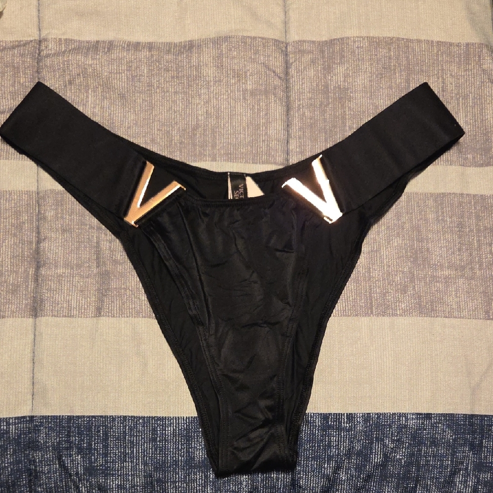 Victoria's Secret Black Panties with Gold Accents